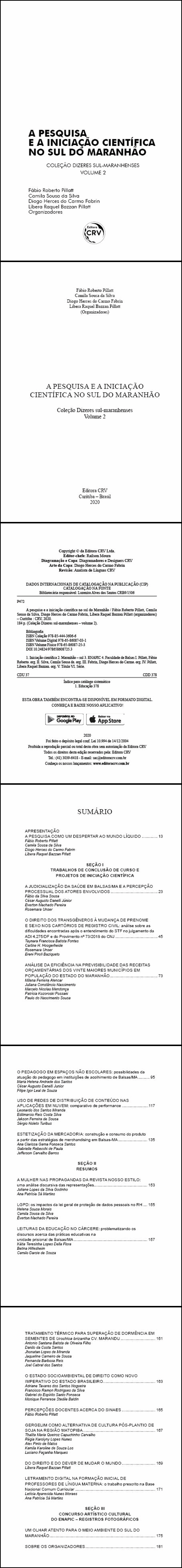 A PESQUISA E A INICIAÇÃO CIENTÍFICA NO SUL DO MARANHÃO <br> Coleção Dizeres sul-maranhenses Volume 2